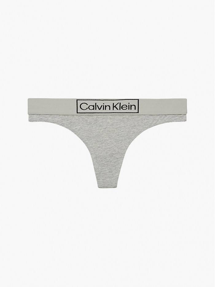 Dámske tangá Calvin Klein Reimagined Heritage Thong sivé