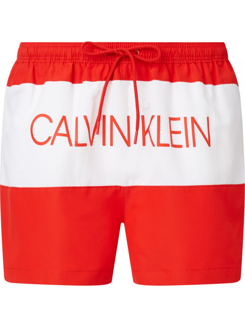 Pánske Plavky Calvin Klein Drawstring Regular Fit červené