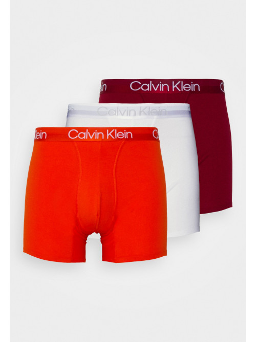 Pánske boxerky Calvin Klein Modern Structure CTN-Boxer Brief oranžové, biele, bordové 3-pack