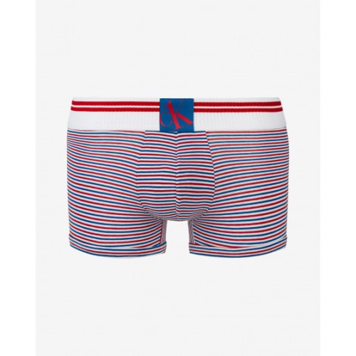 Pánske boxerky Calvin Klein CK ONE Blue Logo biele s pásikmi