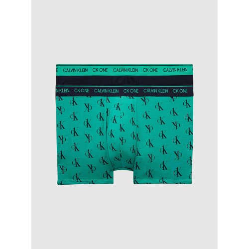 Pánske boxerky Calvin Klein CK One Staggered Logo čierne, zelené 2-pack