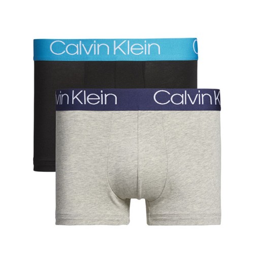 Pánske boxerky Calvin Klein Cotton Stretch Trunk 2-pack čierne, sivé