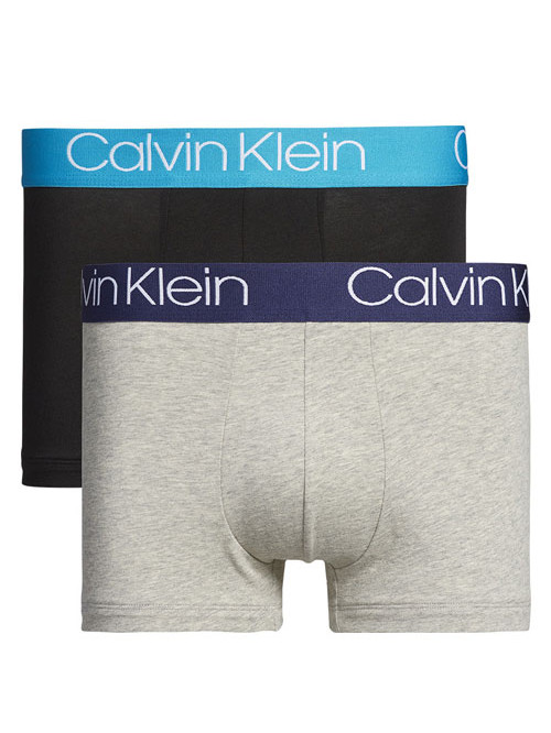 Pánske boxerky Calvin Klein Cotton Stretch Trunk 2-pack čierne, sivé