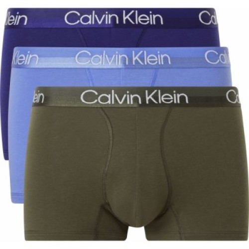 Pánske boxerky Calvin Klein Structure Cotton Trunk svetlomodré, zelené, tmavomodré 3-pack Pánske boxerky Calvin Klein Structure Cotton Trunk svetlomodré, zelené, tmavomodré 3-pack