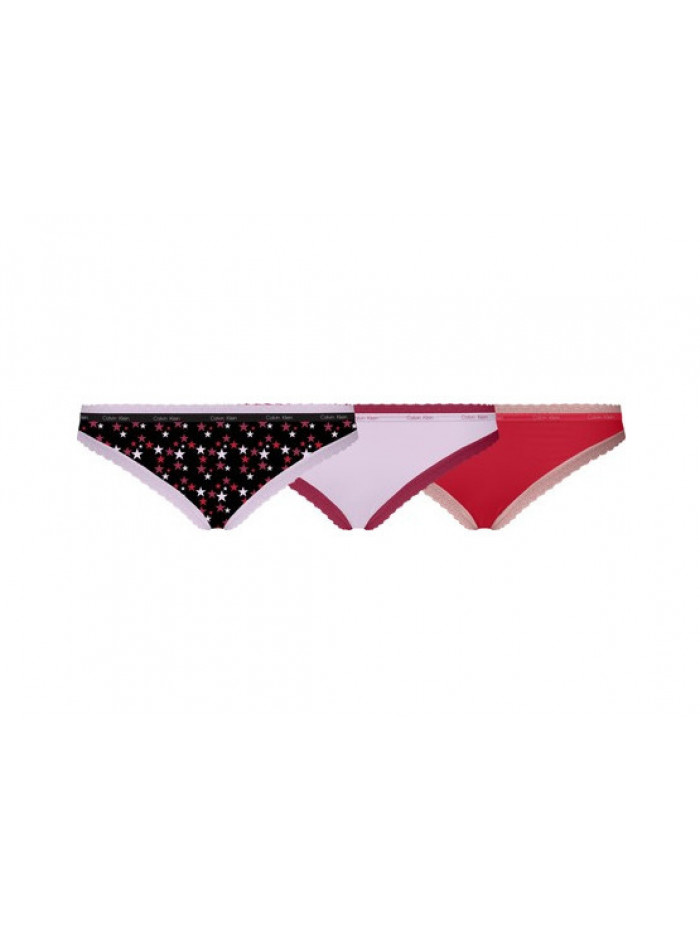 Dámske nohavičky Calvin Klein Bottoms up Refresh Bikini čierne, biele, červené 3-pack
