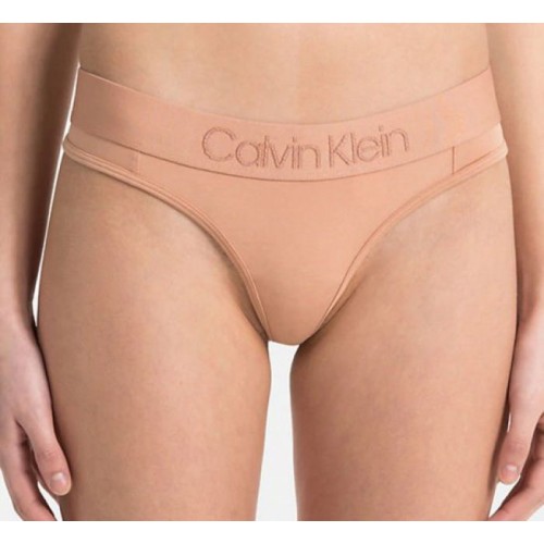 Dámske tangá Calvin Klein Tonal Logo Thong béžové