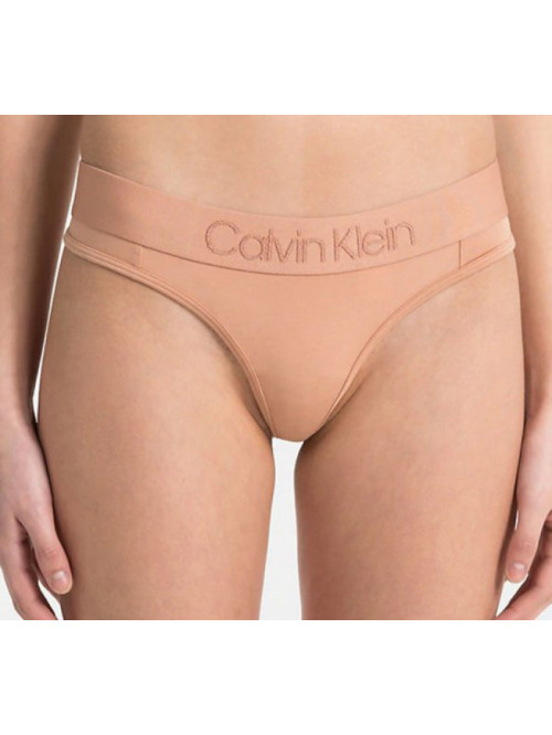 Dámske tangá Calvin Klein Tonal Logo Thong béžové