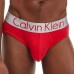 Pánske slipy Calvin Klein Cotton Stretch 3-pack červené, modré, sivé