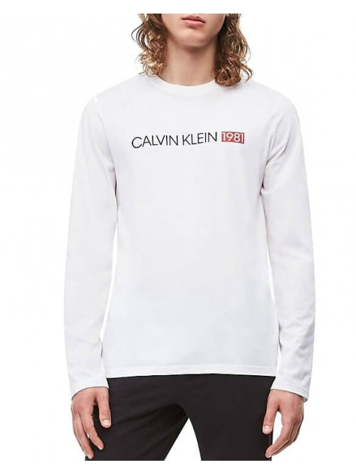 Pánske tričko Calvin Klein Crew Neck 1981 biele