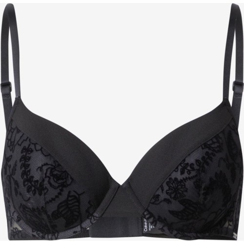 Dámska podprsenka Calvin Klein BLACK WILDFLOWER-LL DEMI SPACER čierna Dámska podprsenka Calvin Klein BLACK WILDFLOWER-LL DEMI SPACER čierna