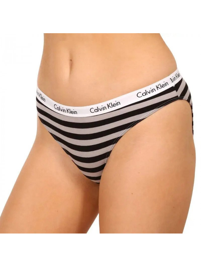 Dámske nohavičky Calvin Klein Carousel Bikini tmavoružové, sivé, pásikované 3-pack 