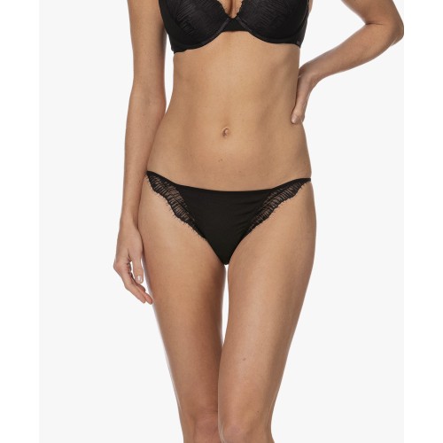 Dámske nohavičky Calvin Klein Black Linear Lace-Bikini čierne Dámske nohavičky Calvin Klein Black Linear Lace-Bikini čierne