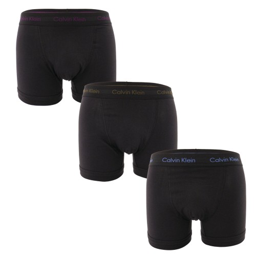 Pánske boxerky Calvin Klein Cotton Stretch čierno - modré, zelené, fialové 3-pack Pánske boxerky Calvin Klein Cotton Stretch čierno - modré, zelené, fialové 3-pack