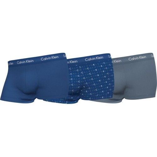 Pánske boxerky Calvin Klein Cotton Stretch Low Rise Trunk modré 3-pack Pánske boxerky Calvin Klein Cotton Stretch Low Rise Trunk modré 3-pack