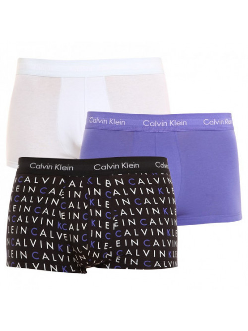 Pánske boxerky Calvin Klein Cotton Stretch Low Rise Trunk biele, levanduľové, čierne s písmenkami 3-...