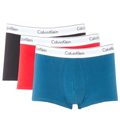 Pánske boxerky Calvin Klein Modern Cotton Stretch-Trunk čierne, modré, červené 3-pack Pánske boxerky Calvin Klein Modern Cotton Stretch-Trunk čierne, modré, červené 3-pack