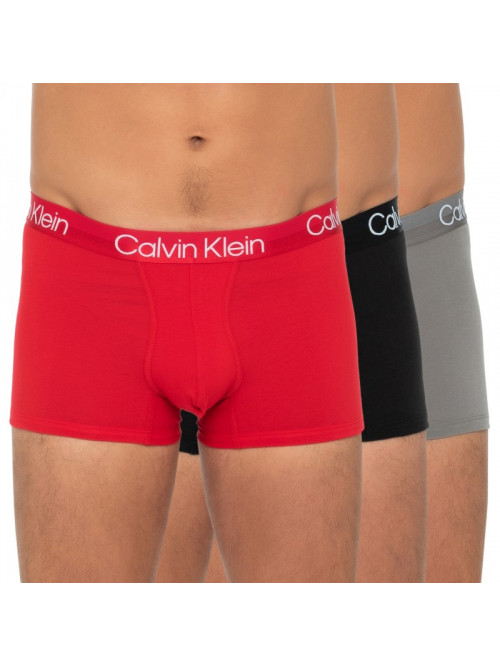 Pánske boxerky Calvin Klein Modern Structure CTN-Trunk červené, čierne, sivé 3-pack