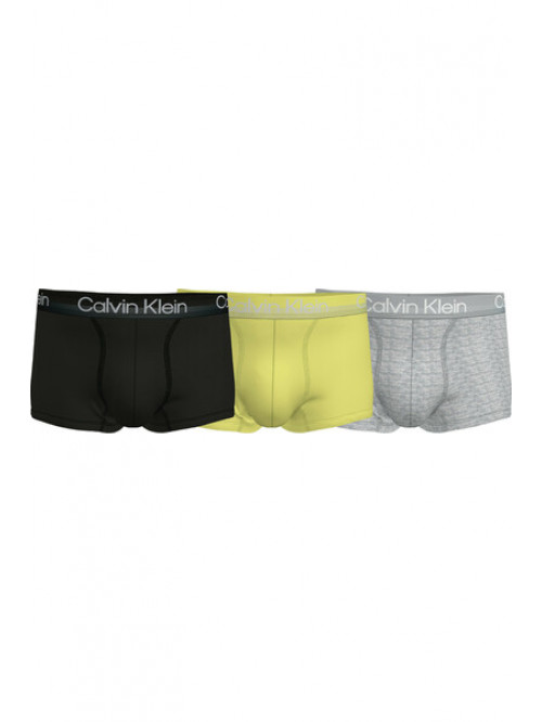 Pánske boxerky Calvin Klein Modern Structure CTN-Trunk čierne, žlté, sivé 3-pack