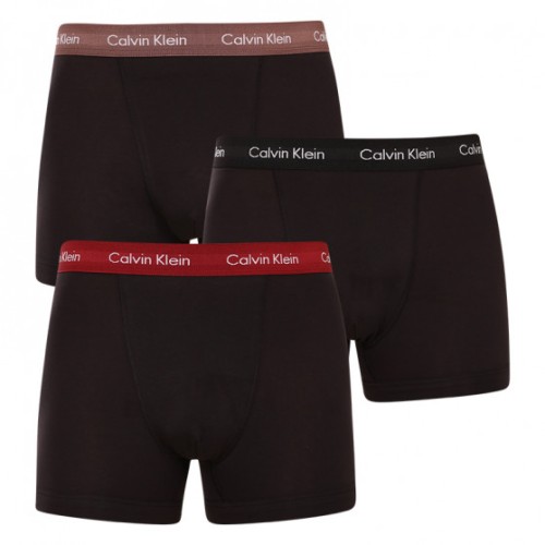 Pánske boxerky Calvin Klein Cotton Stretch-Trunk čierno - hnedé, červené, čierne 3-pack Pánske boxerky Calvin Klein Cotton Stretch-Trunk čierno - hnedé, červené, čierne 3-pack