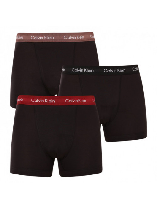 Pánske boxerky Calvin Klein Cotton Stretch-Trunk čierno - hnedé, červené, čierne 3-pack