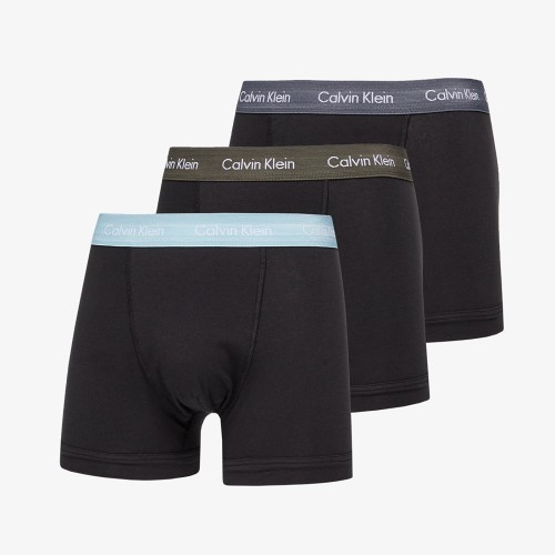 Pánske boxerky Calvin Klein Cotton Stretch Trunk čierno - sivé, zelené, tyrkysové 3-pack Pánske boxerky Calvin Klein Cotton Stretch Trunk čierno - sivé, zelené, tyrkysové 3-pack