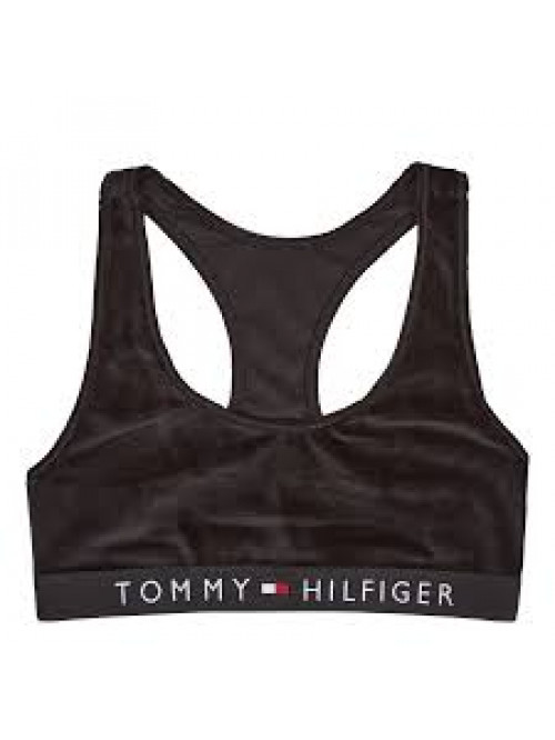 Dámska športová podprsenka Tommy Hilfiger Unlined Bralette Velour čierna