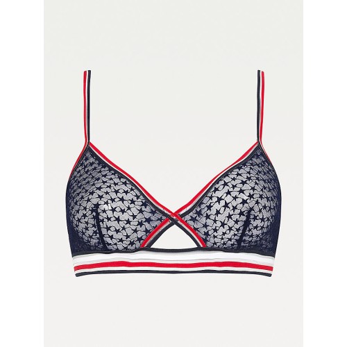 Dámska podprsenka Tommy Hilfiger Sheer Stripe - Triangle Bralette Navy Dámska podprsenka Tommy Hilfiger Sheer Stripe - Triangle Bralette Navy