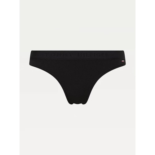 Dámske tangá Tommy Hilfiger SEACELL-Tonal Logo Waistband Thong čierne Dámske tangá Tommy Hilfiger SEACELL-Tonal Logo Waistband Thong čierne