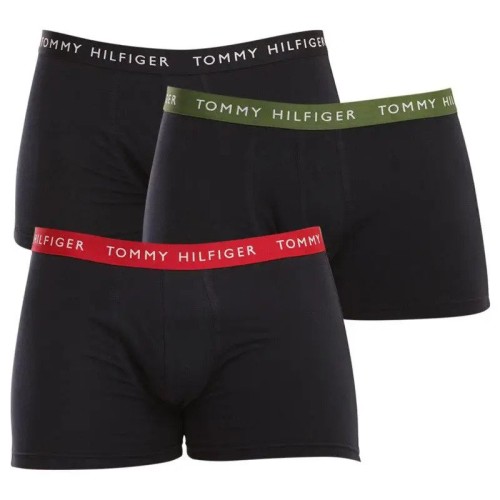 Pánske boxerky Tommy Hilfiger Recycled Essentials Trunk čierne s farebnými pásmi 3-pack Pánske boxerky Tommy Hilfiger Recycled Essentials Trunk čierne s farebnými pásmi 3-pack