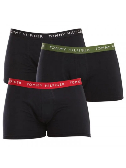 Pánske boxerky Tommy Hilfiger Recycled Essentials Trunk čierne s farebnými pásmi 3-pack
