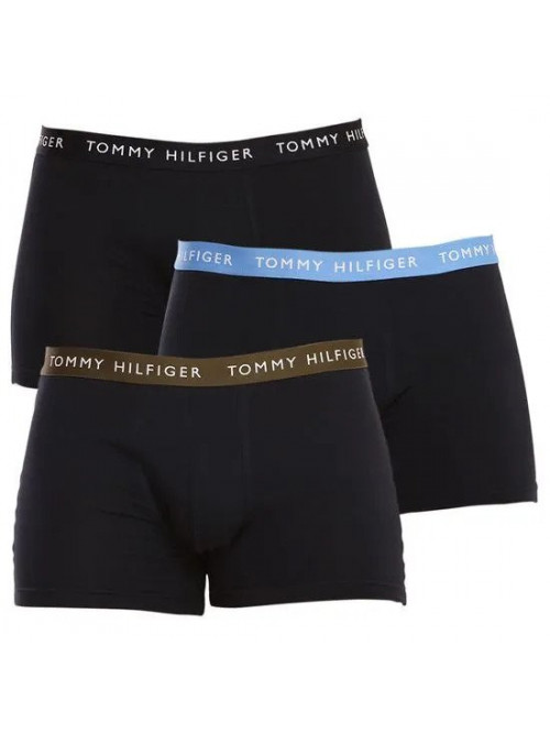 Pánske boxerky Tommy Hilfiger Recycled Essentials Trunk tmavomodré s farebnými pásmi 3-pack