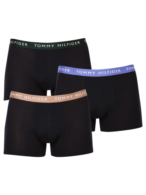 Pánske boxerky Tommy Hilfiger Recycled Essentials Trunk WB čierne s farebnými pásmi 3-pack