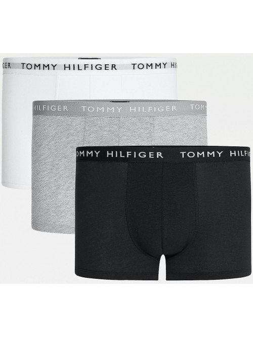 Pánske boxerky Tommy Hilfiger Trunk sivé, biele, čierne 3-pack