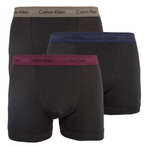 Pánske boxerky Calvin Klein Cotton Stretch Trunk čierne s farebnými pásmi 3-pack Pánske boxerky Calvin Klein Cotton Stretch Trunk čierne s farebnými pásmi 3-pack