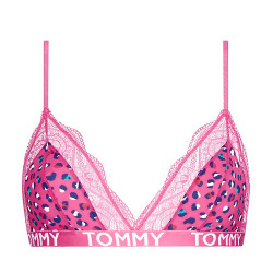 Dámska podprsenka Tommy Hilfiger Print Stretch Lace Triangle Bra ružová