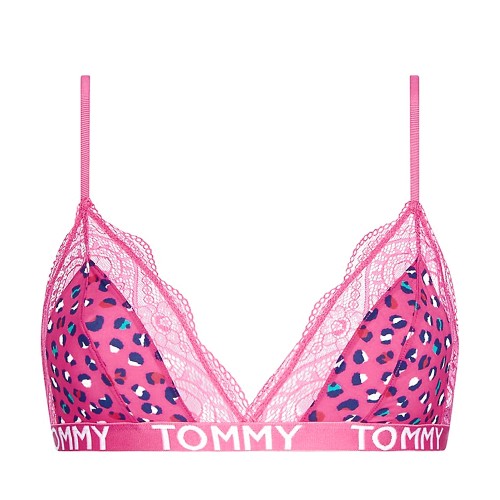 Dámska podprsenka Tommy Hilfiger Print Stretch Lace Triangle Bra ružová Dámska podprsenka Tommy Hilfiger Print Stretch Lace Triangle Bra ružová
