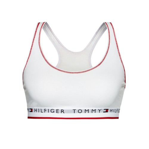 Dámska podprsenka Tommy Hilfiger Racerback Logo Bralette biela Dámska podprsenka Tommy Hilfiger Racerback Logo Bralette biela