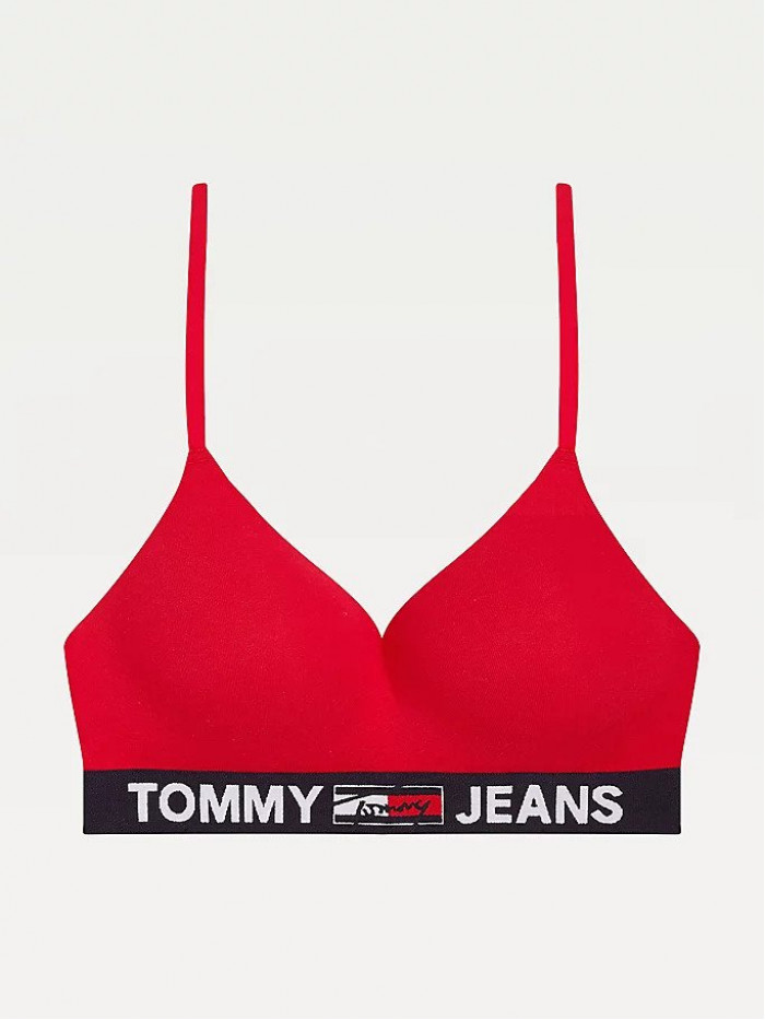 Dámska podprsenka Tommy Hilfiger Triangle Lightly Padded Logo červená