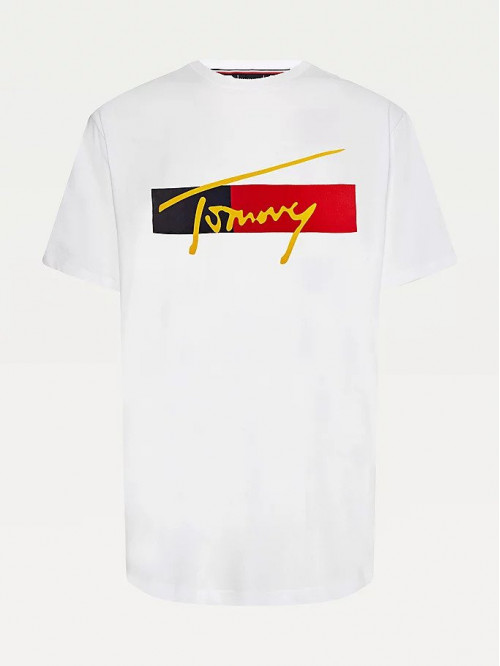 Pánske tričko Tommy Hilfiger Organic Cotton Logo Biele