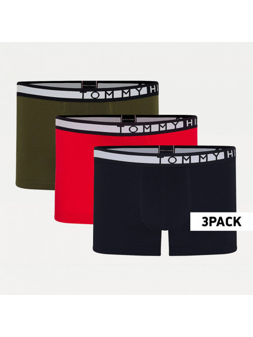 Pánske Boxerky Tommy Hilfiger 3PACK Premium Inverted Logo Multicolor - čierna, červená, zelená