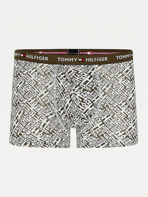 Pánske Boxerky Tommy Hilfiger All-Over Print Organic Cotton Trunks zelené
