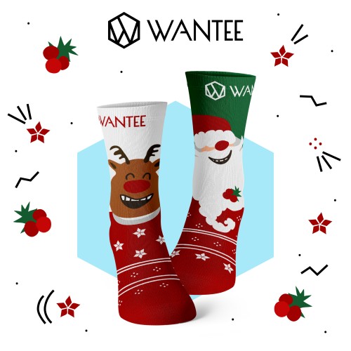 Detské ponožky Veselý Santa a Šťastný Sob Wantee Detské ponožky Veselý Santa a Šťastný Sob Wantee