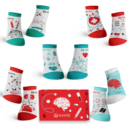 Členkové Ponožky Medical Wantee 5-pack darčekový box Členkové Ponožky Medical Wantee 5-pack darčekový box