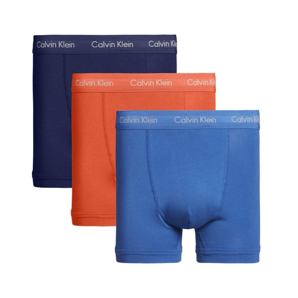 Pánske boxerky Calvin Klein Trunk 3-pack navy, modré, oranžové