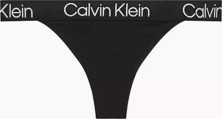 Dámske tangá Calvin Klein Structure Cotton Thong čierne